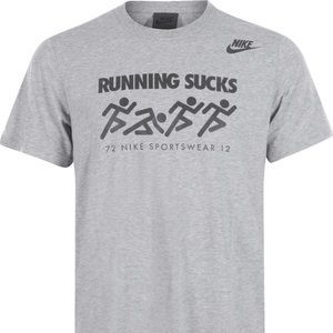 NIKE “Running Sucks” Grey T-Shirt Size M